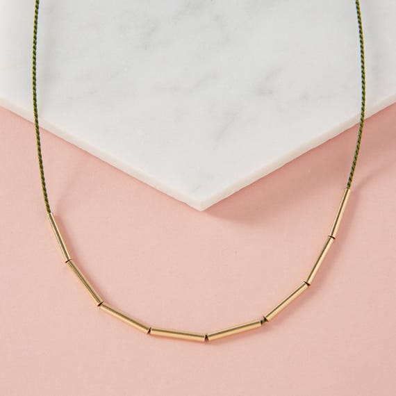 Adjustable Gold Necklace Silk Thread Necklace Dainty Slider Necklace 18K Gold Vermeil Necklace Silk Cord Necklace String Necklace Etsy Canada
