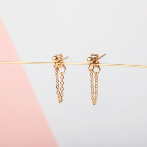 Gold chain earrings | Dangle threader earrings | Silver chain earrings | Minimalist earrings | Chain drop earrings | Simple earrings