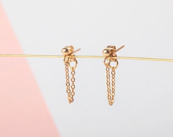 Gold chain earrings | Dangle threader earrings | Silver chain earrings | Minimalist earrings | Chain drop earrings | Simple earrings