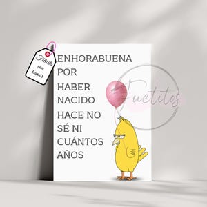 Gift for her/him - Original birthday card - Tarjeta cumpleaños original y divertida para amigos y familiares.