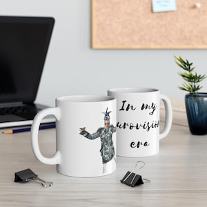 Eurovision Mug, Perfect for Fans, Gift for Music Lovers, Cozy Coffee Cup, White Ceramic Mug, Eurovision Gift Ideas - for friends