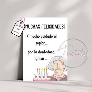 Gift for her/him - Original birthday card - Tarjeta cumpleaños original y divertida para amigos y familiares.