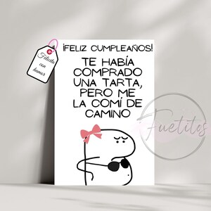 Gift for her/him - Original birthday card - Tarjeta cumpleaños original y divertida para amigos y familiares.