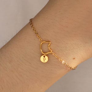 Pulsera personalizada con inicial de cara de gato, regalo para mamás de gatos, pulsera personalizada con inicial de gato, pulsera conmemorativa para mascotas, regalo del Día de la Madre, regalo para amantes de las mascotas