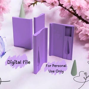 May include: A collection of lavender-colored, geometric shapes, including rectangular and teardrop forms, are displayed. The words "Digital file" and "For Personal Use Only" are visible. A butterfly and floral illustrations are also present.