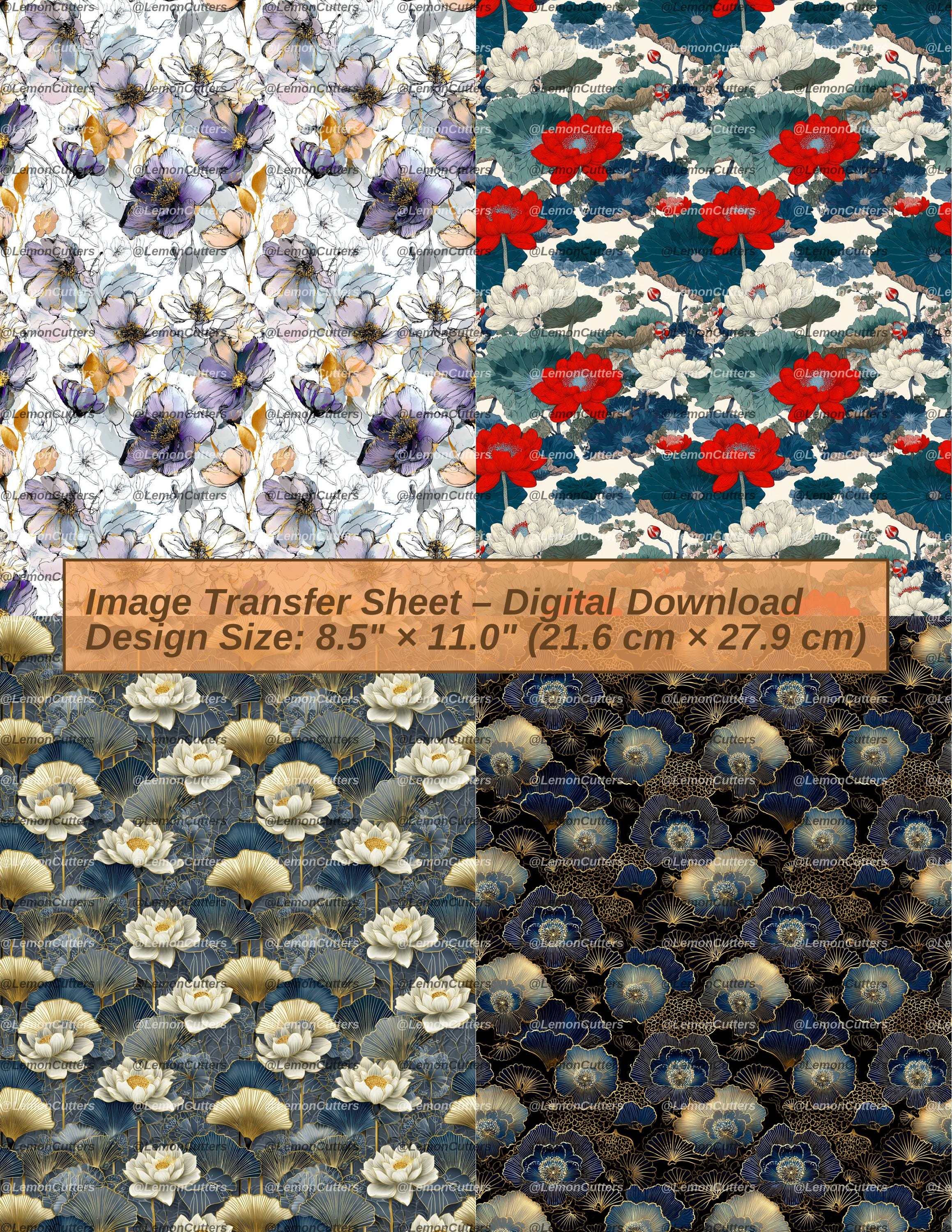 Digital Flower Pattern Transfer Sheets – Set of 4 Designs for Polymer ...