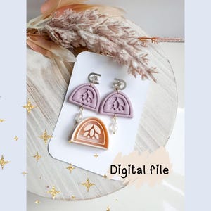 Floral Arch Polymer Clay Cutter Digital File – STL for 3D Printing, Earring Cutter for Clay Jewelry Making, Boho Plant Design