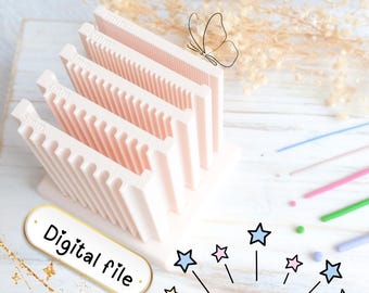 2-in-1 polymeerklei-kralenroller STL | Dubbelzijdige miniballenmaker (1–5 mm) + meetbord met platte strook | Afdrukbare 3D STL met houder