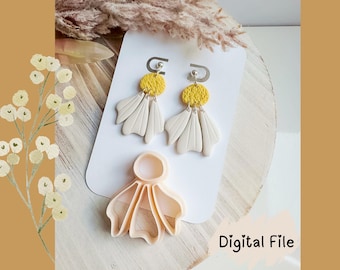 Daisy Polymer Clay Earring Cutter STL File – 3D Printable Jewelry Making Tool – Digital Download - Digital File, Digital file clay cutter