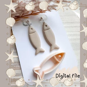 Fish Polymer Clay Earring Cutter STL File – 3D Printable Jewelry Making Tool – Digital Download, Digital File, Digital file clay cutter