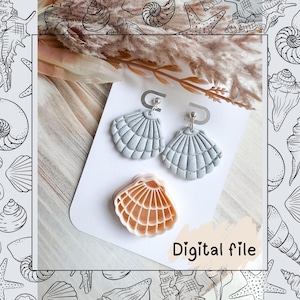 Shell Polymer Clay Earring Cutter STL File – 3D Printable Jewelry Making Tool – Digital Download, Digital File, Digital file clay cutter