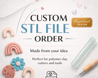 Aangepast STL-bestand voor polymeerkleisnijders | Gepersonaliseerde 3D-printontwerp | Aangepaste kleisnijder STL | Gemaakt van jouw idee | Digitale download