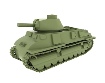 Somua S35 | 15mm WWii WW2 Wargaming Collectors 3D Printed Resin Tank Miniatures – Models for Wargaming & Dioramas by Reaction Games