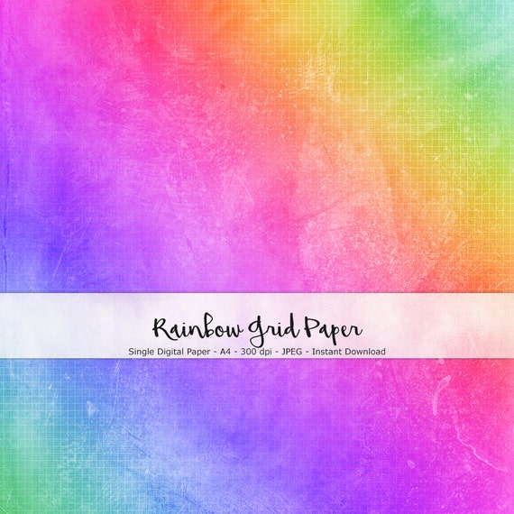 Rainbow Paper With Grid Texture 12x12 Digital and Printable | Etsy