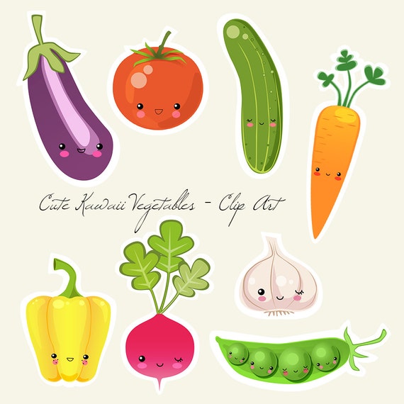 Lovable Kawaii Greens - Electronic and Printable Clip Artwork picture relating to Vegetable Printable referred to as Lovely Kawaii Veggies - Electronic and Printable Clip Artwork