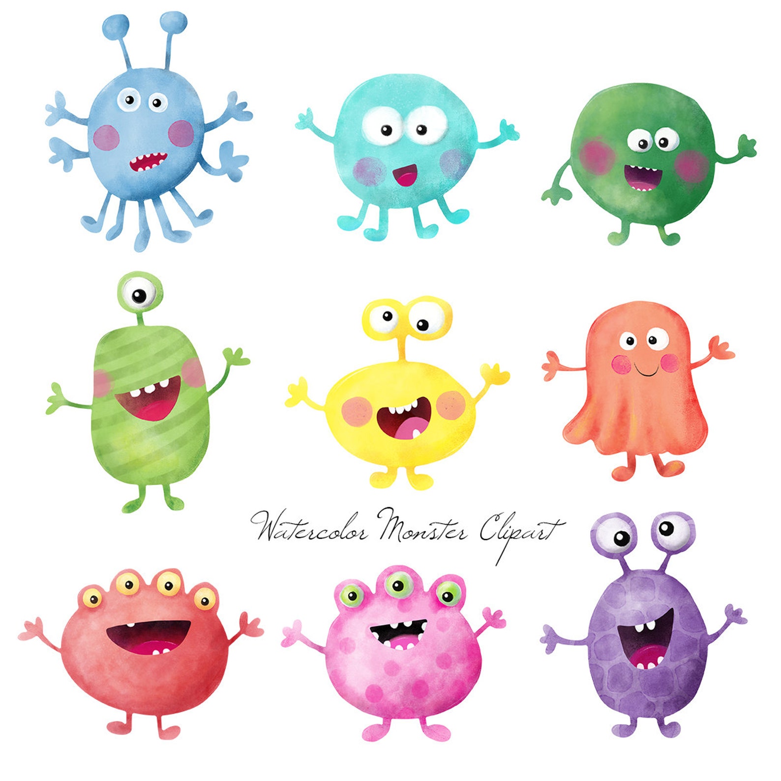Süße Monster ClipArt - Etsy.de