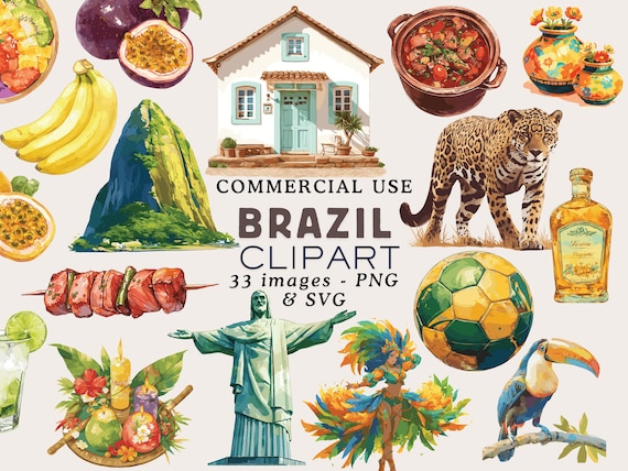 Brazil Clipart Brazil Travel Clipart Brazil Stickers Brazil Illustrations Brazil PNG Landmark PNG Vacation Clipart Adventure Commercial Use