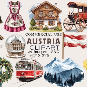 Austria Clipart Travel Clipart Austrian Culture Clipart Austria PNG Austria Graphics Landmark Clip Art Austria Illustrations Commercial Use