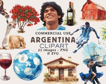 Argentina Clipart PNG Argentina Graphic Football Clipart Landmark Clipart Travel Clipart Argentinian PNG Argentinian Landmark Commercial Use