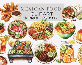 Aquarela Comida Mexicana Clipart Taco Clipart Comida Mexicana PNG Ilustração de Comida Mexicana Clipart de Culinária Mexicana Clipart Comercial do México