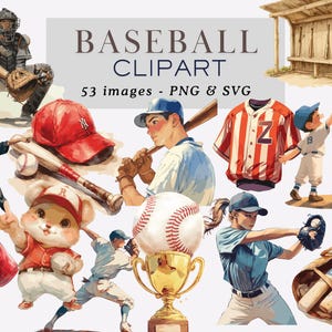 Watercolor Baseball Clipart PNG Sports Clipart Baseball Graphics Baseball Illustrations Game Clipart Baseball PNG Sports PNG Commercial Use
