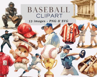 Watercolor Baseball Clipart PNG Sports Clipart Baseball Graphics Baseball Illustrations Game Clipart Baseball PNG Sports PNG Commercial Use
