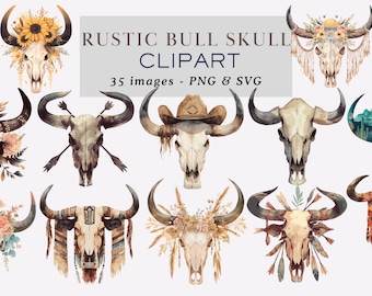 Akwarela Rustykalna Czaszka Byka PNG Clipart Western Boho Czaszka Byka Clipart Png Czaszka Byka PNG Kwiatowa Czaszka Kowboja Sublimacja Użytek Komercyjny