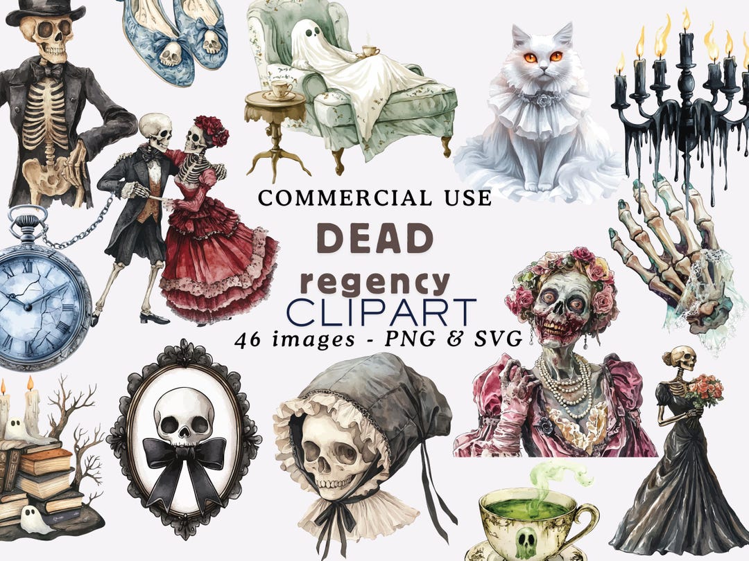 Dead Regency Clipart Png Halloween Clipart Dead Regency PNG Vintage ...