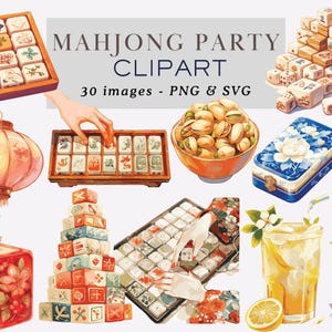 Mahjong Party Clipart PNG Mahjong Clipart Bundle Png Chinese tile Game PNG Mahjong Tiles Clipart Mahjong PNG Mahjong Graphics Commercial Use