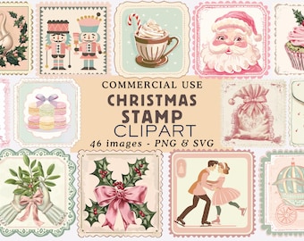 Coquette Christmas Stamp Clipart Coquette Christmas Postage Stamp Clipart Coquette Christmas Postage Stamp PNG Printable Christmas Stamp PNG