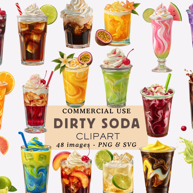 Dirty Soda Drink Clipart - Etsy
