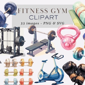 Gym Equipment Clipart PNG Gym Fitness Equipment Clipart Gym Clipart Exercise Clipart Gym Equipment PNG Workout Illustrations Commercial Use