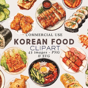 Korean Food Clipart Korean Clipart Korea Clipart Korean Food PNG Korean Food Graphics Korean Cuisine Traditional Korean PNG Commercial Use