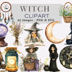 Witch Aesthetic Clipart PNG Witch Clipart Witch Graphics Witch Png Halloween Clipart Gothic Witch Clipart Magical Clipart PNG Commercial Use