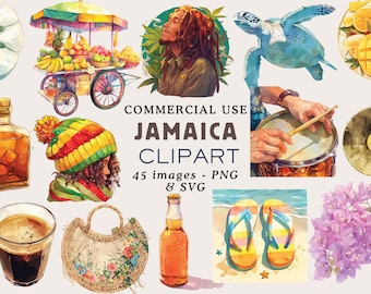 Jamaica Clipart PNG Bundle Reggae Clipart Jamaica Travel Clipart Travel PNG Jamaican Clipart Reggae Rasta Jamaica Clipart PNG Commercial Use
