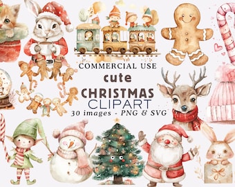 Söt jul Clipart PNG Jul Png Kawaii Jul Clipart Tomtens by Clipart Söta julfigurer Clipart Kommersiellt bruk