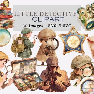 Little Detective Clipart Cute Detective Clipart Mystery Clipart Detective PNG Little Spy Clipart Secret Agent Mystery Detective Commercial