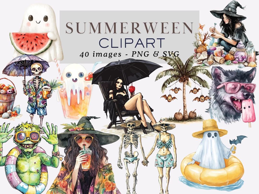 Summerween Clipart PNG Summerween PNG Summer Halloween Clipart Gothic ...