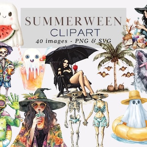 Summerween Clipart PNG Summerween PNG Summer Halloween Clipart Gothic Summer Clipart Spooky Clipart Halloween in Summer PNG Commercial Use