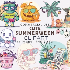 Cute Summerween Clipart Png Summerween PNG Summer Halloween Clipart Png Halloween PNG Spooky Clipart Png Summer Halloween PNG Commercial Use