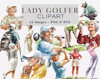 Senior Lady Golfer Clipart Golf Clipart Gold Graphics Old Ladies Clipart Senior Lady Golfer PNG Golfing Old Ladies Clipart Commercial Use