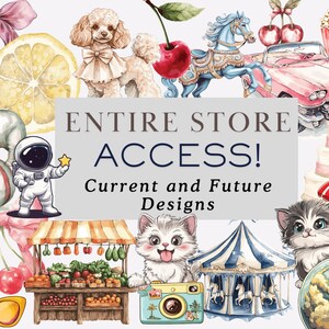 Ensemble de cliparts, accès à l'ensemble du magasin, ensemble de cliparts, ensemble de la boutique, méga, licence commerciale, aquarelle PNG
