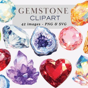Crystal Gemstone Clipart PNG Crystal Clipart Crystal Gemstone PNG Gemstone Graphics Crystal PNG Birthstone Png Jewel Clipart Commercial Use