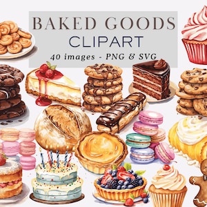 Baked Goods Clipart Baked Goods Graphics Baking Clipart Baking Graphics Bakery Clipart Bakery Graphics Watercolor Baking Clipart Sticker