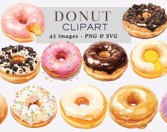 Donut Clipart Sweet Bakery Food Clipart Donut Birthday Party Clip Art Dessert Clipart Donut Png Donut Graphics Sweet Treats Commercial Use