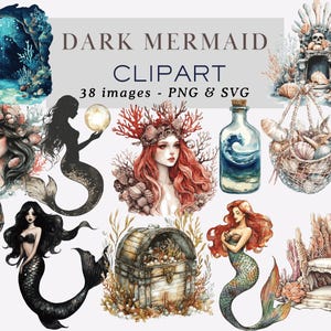 Dark Mermaid Clipart Png Gothic Meerjungfrau Clipart Dark Ocean Clipart Dunkle Meerjungfrau Grafiken Mystische Sirenen Clipart Meerjungfrau Png Kommerzielle Nutzung