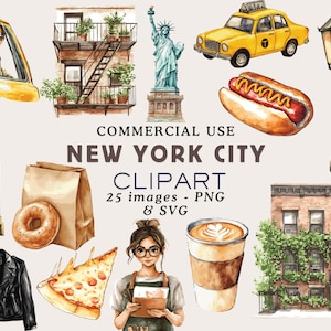 New York ClipArt NYC Aesthetic Travel Clipart New York Sticker New York Graphics Travel Stickers New York Aesthetic Clipart Commercial Use