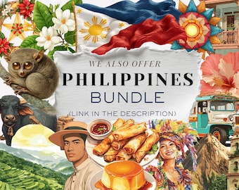 Philippines Clipart Shop Bundle Landmarks Food Fashion Animals and Flowers Shop Collectives Filipino Heritage and Christmas Digital Download