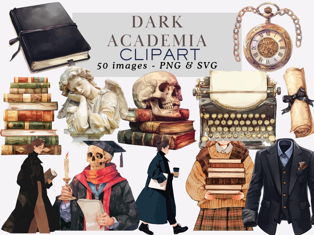 Vintage Dark Academia Clipart PNG Goth Dark Academia PNG Library ...