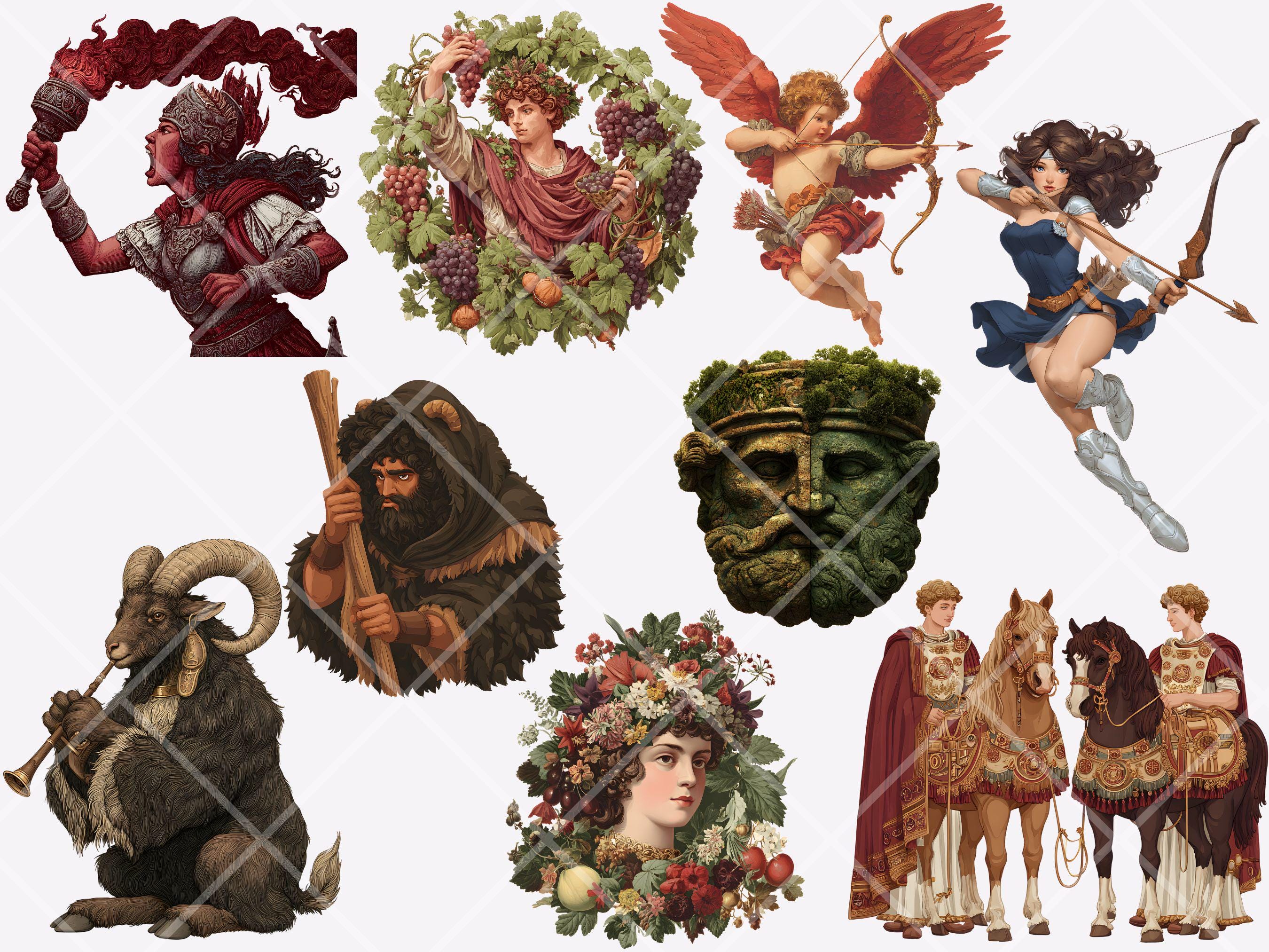 Roman Gods & Goddesses Clipart Bundle Ancient Rome Illustrations ...